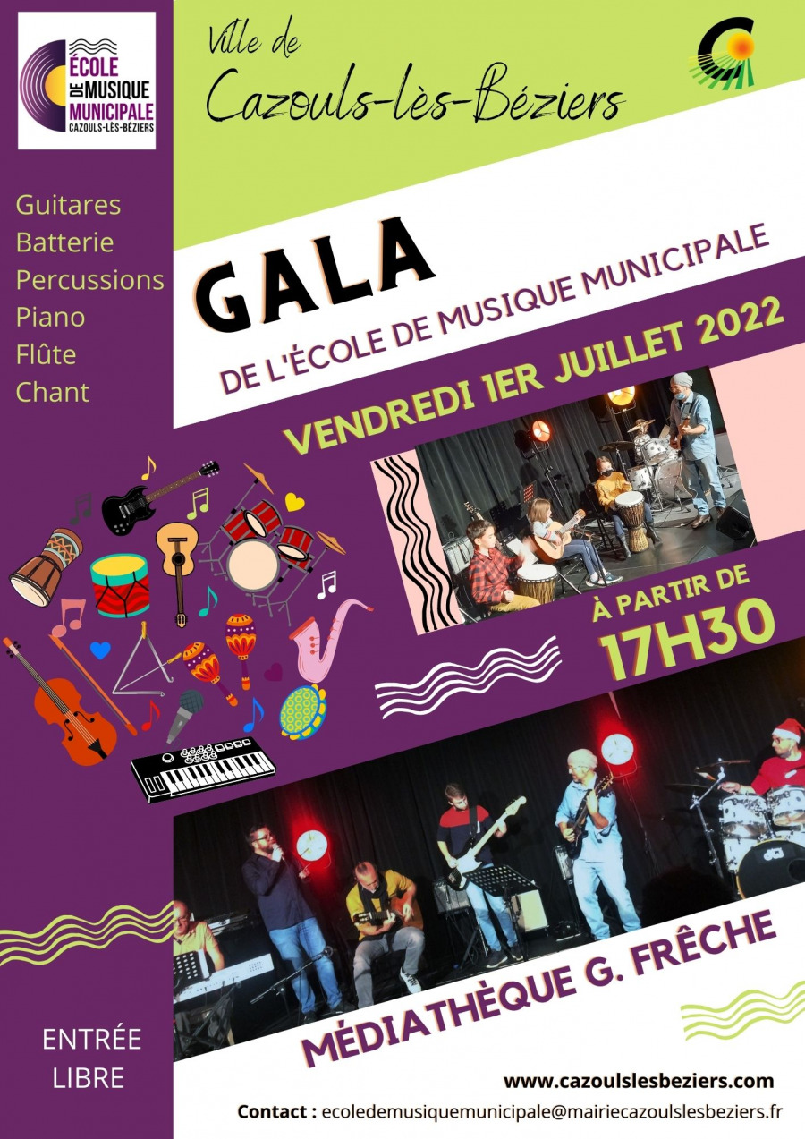 Evènements à venir Gala de l École de Musique Municipale Cazouls